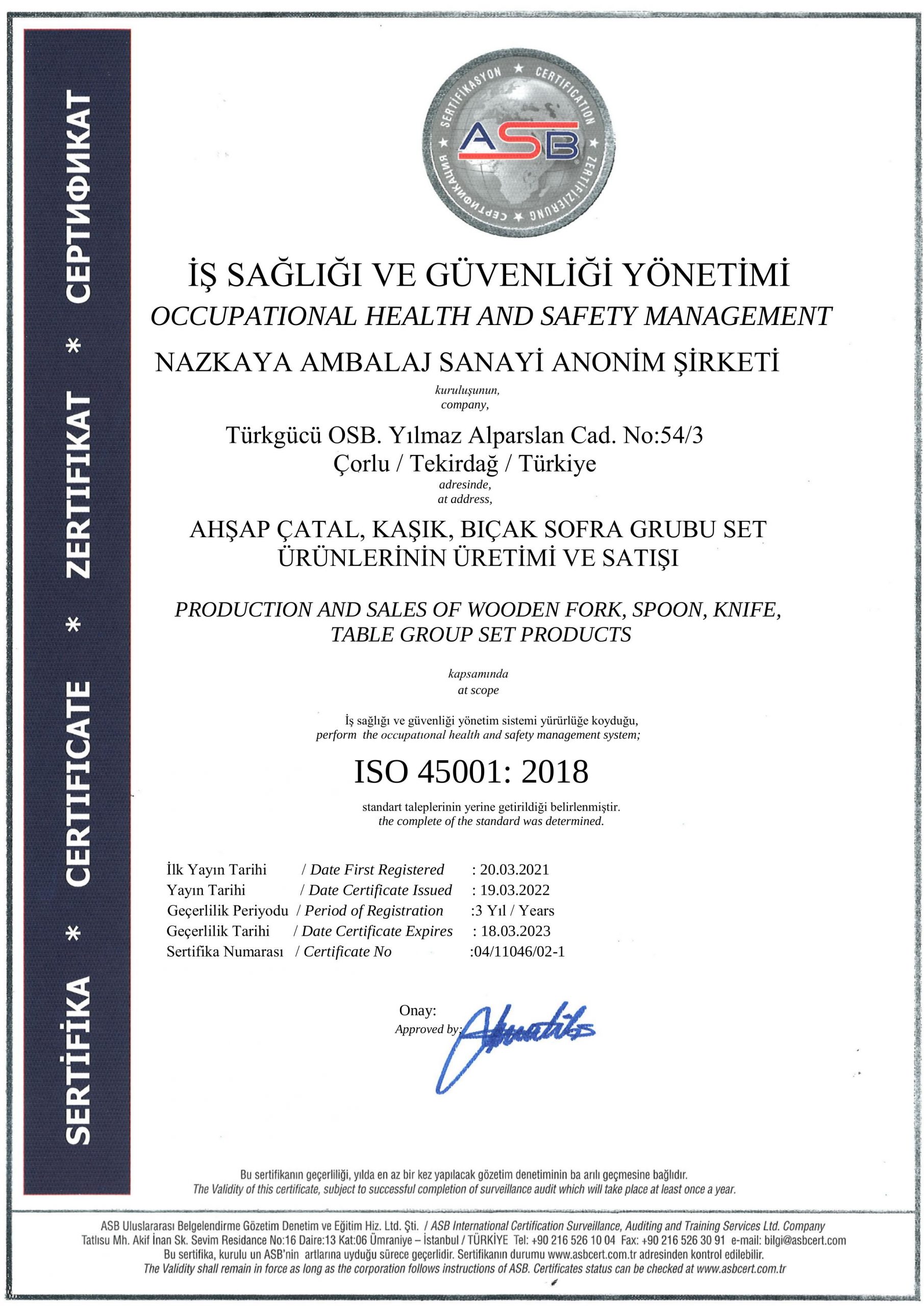 ISO 45001 — İş Sağlığı ve Güvenliği Yönetimi